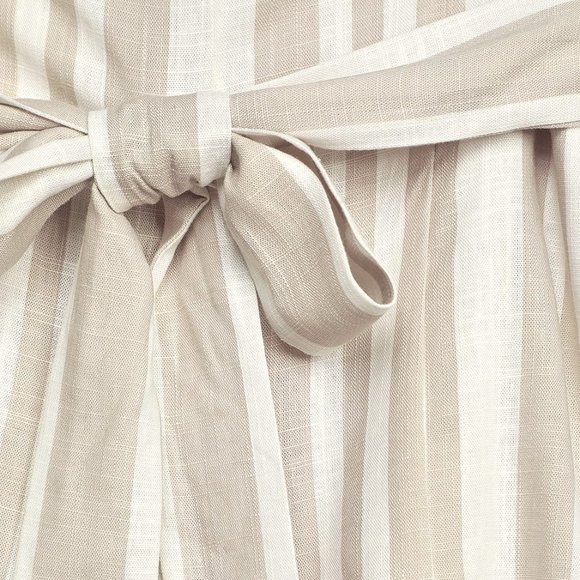 Willow Johnny Striped High Tie-Waist Linen Shorts - Picture 6 of 16